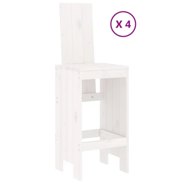 Ensemble de bar de jardin 5 pcs blanc bois massif de pin