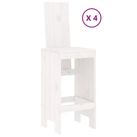 Ensemble de bar de jardin 5 pcs blanc bois massif de pin
