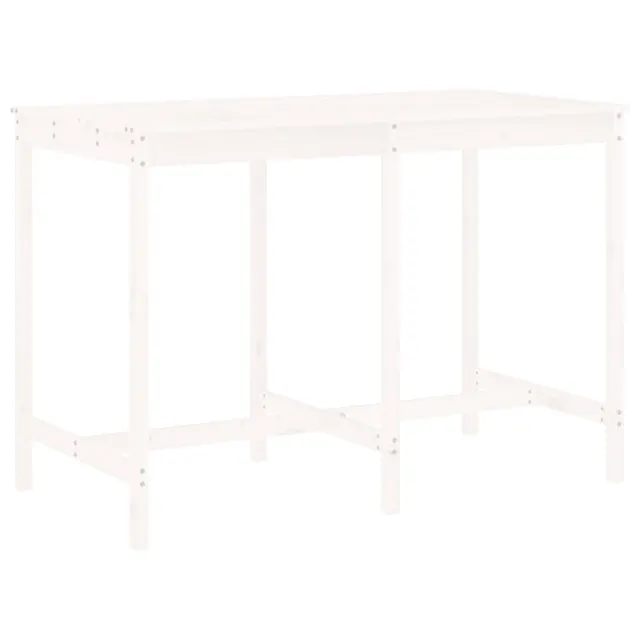 Ensemble de bar de jardin 7 pcs blanc bois de pin massif