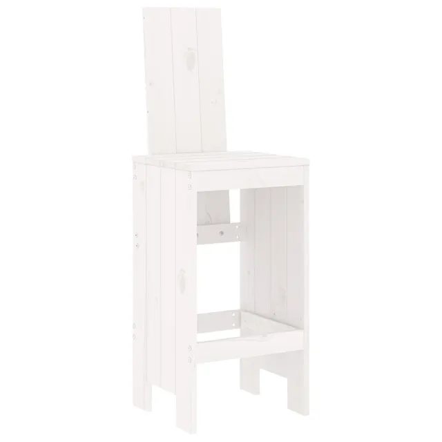 Ensemble de bar de jardin 9 pcs blanc bois de pin massif