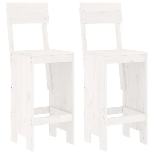 Ensemble de bar de jardin 3 pcs blanc bois de pin massif
