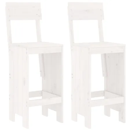 Ensemble de bar de jardin 3 pcs blanc bois de pin massif