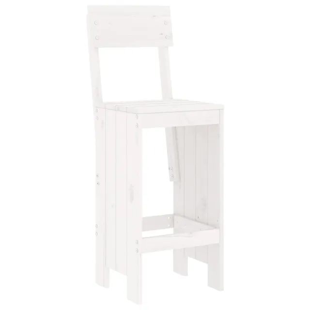 Ensemble de bar de jardin 3 pcs blanc bois de pin massif