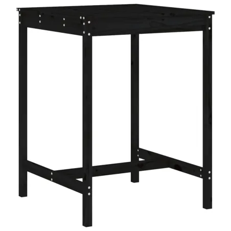 Ensemble de bar de jardin 3 pcs noir bois de pin massif