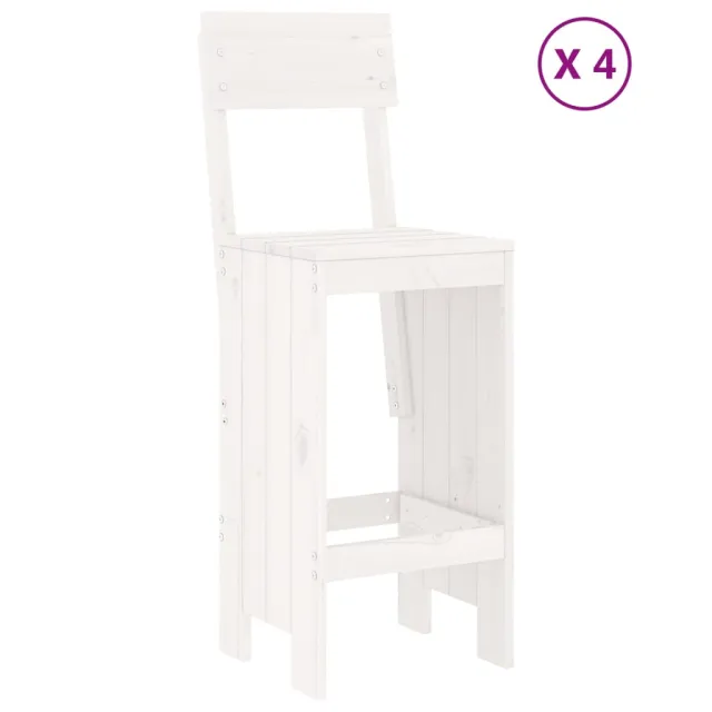 Ensemble de bar de jardin 5 pcs blanc bois massif de pin