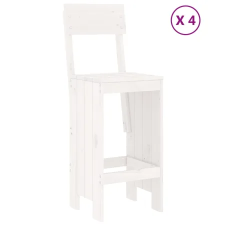 Ensemble de bar de jardin 5 pcs blanc bois massif de pin