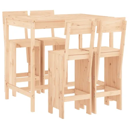 Ensemble de bar de jardin 5 pcs bois de pin massif 2