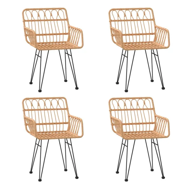 Ensemble à manger de jardin 5pcs Résine tressée