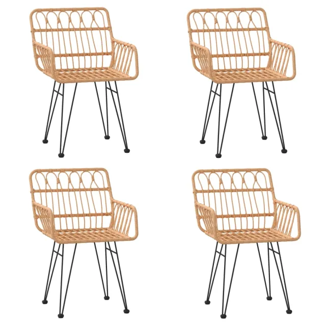 Ensemble à manger de jardin 5pcs Résine tressée