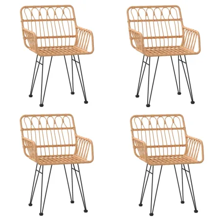 Ensemble à manger de jardin 5pcs Résine tressée