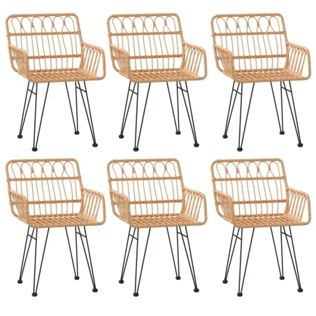 Ensemble à manger de jardin 7 pcs Résine tressée