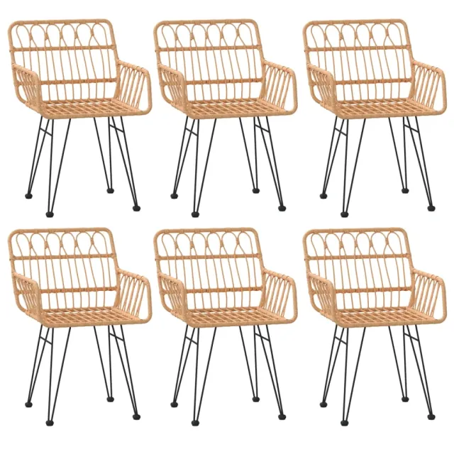 Ensemble à manger de jardin 7 pcs Résine tressée