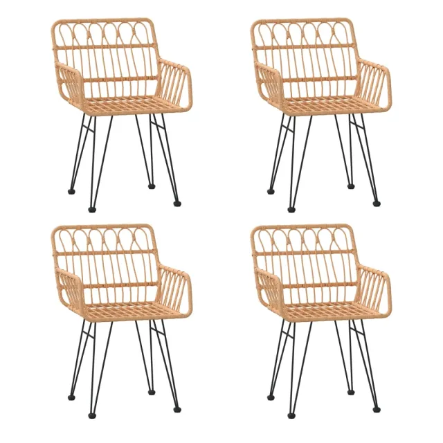 Ensemble à manger de jardin 5pcs Résine tressée