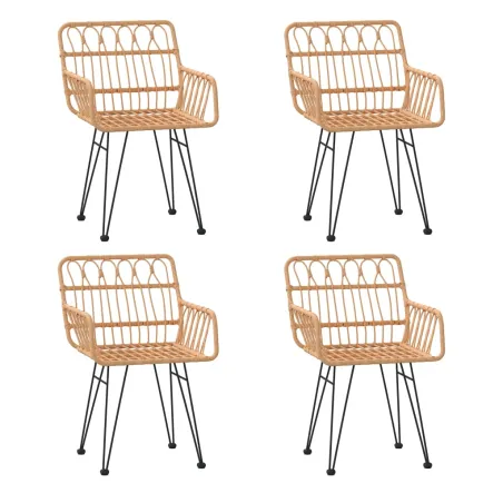 Ensemble à manger de jardin 5pcs Résine tressée