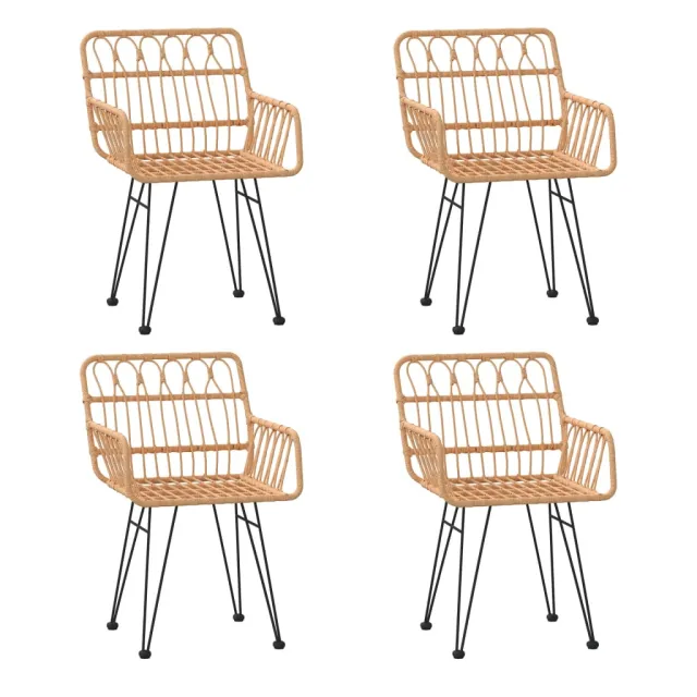 Ensemble à manger de jardin 5pcs Résine tressée