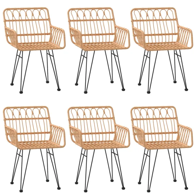 Ensemble à manger de jardin 7 pcs Résine tressée