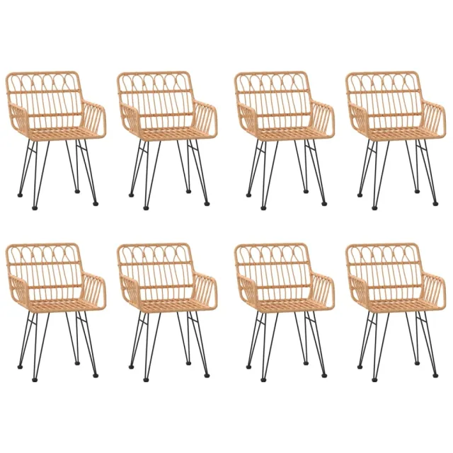 Ensemble à manger de jardin 9 pcs Résine tressée