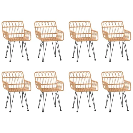 Ensemble à manger de jardin 9 pcs Résine tressée