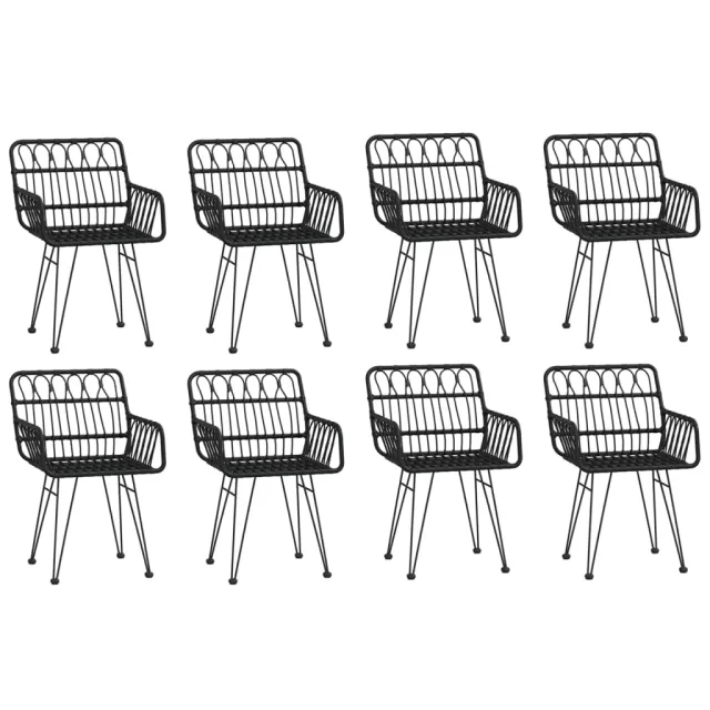 Ensemble à manger de jardin 9 pcs Noir Résine tressée