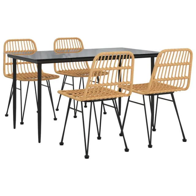 Ensemble à manger de jardin 5pcs Résine tressée