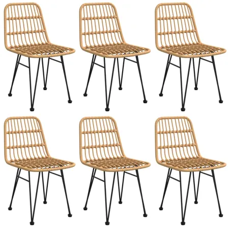 Ensemble à manger de jardin 7 pcs Résine tressée