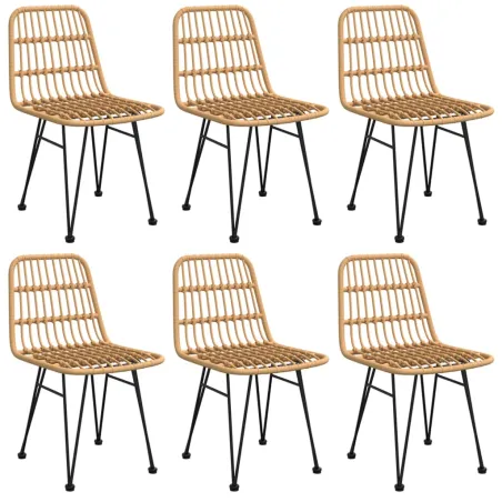 Ensemble à manger de jardin 7 pcs Résine tressée