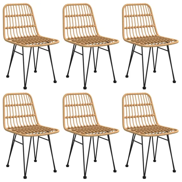 Ensemble à manger de jardin 7 pcs Résine tressée