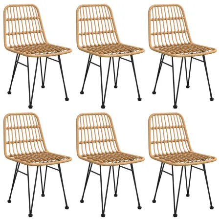 Ensemble à manger de jardin 7 pcs Résine tressée