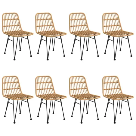Ensemble à manger de jardin 9 pcs Résine tressée