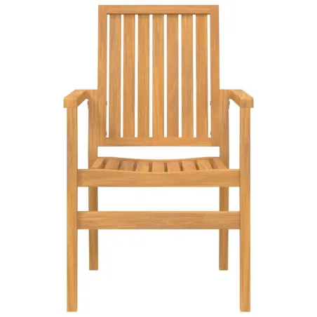 Chaises de jardin empilables lot de 6 56,5x57,5x91 cm bois teck