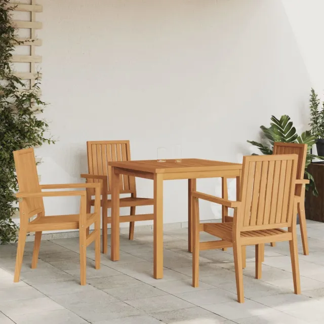 Ensemble à manger de jardin 5pcs Bois de teck massif