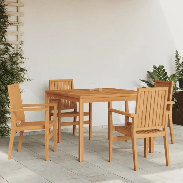 Ensemble à manger de jardin 5pcs Bois de teck massif