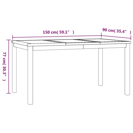 Ensemble à manger de jardin 7 pcs Bois de teck solide