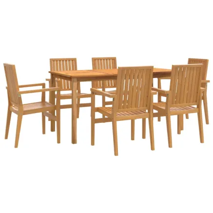 Ensemble à manger de jardin 7 pcs Bois de teck solide 2