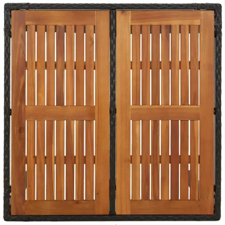 Ensemble à manger de jardin coussins 5pcs Noir Résine tressée