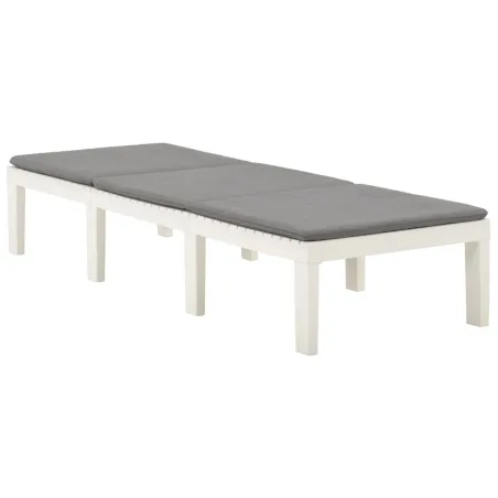 Chaise longue avec coussin Plastique Blanc