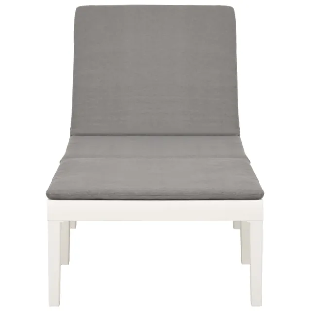 Chaise longue avec coussin Plastique Blanc