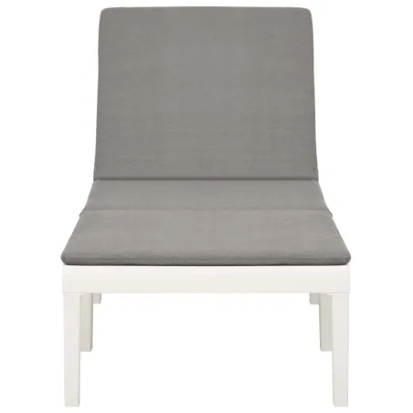 Chaise longue avec coussin Plastique Blanc