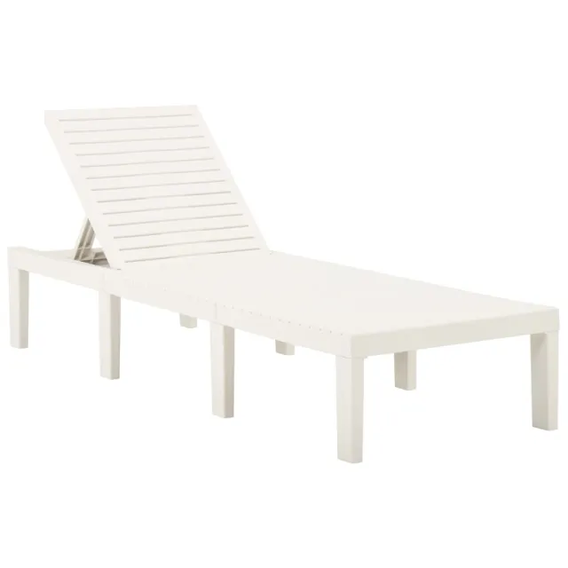 Chaise longue avec coussin Plastique Blanc