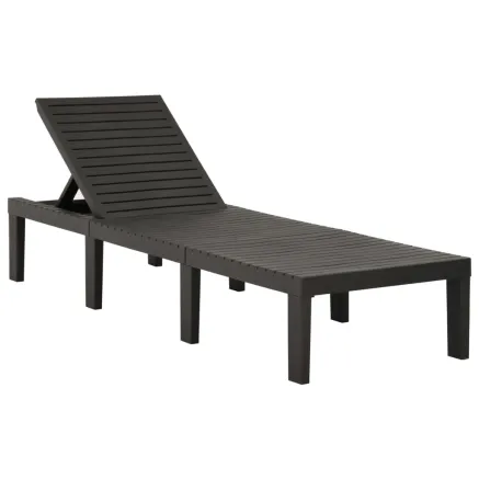 Chaise longue avec coussin Plastique Anthracite 2