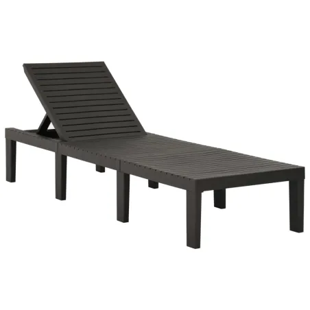 Chaise longue avec coussin Plastique Anthracite