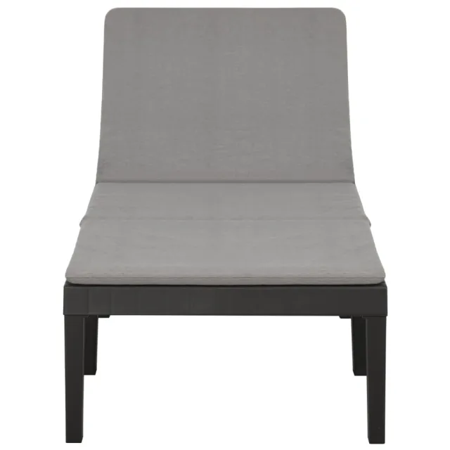 Chaise longue avec coussin Plastique Anthracite
