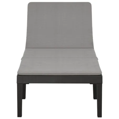 Chaise longue avec coussin Plastique Anthracite