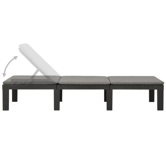 Chaise longue avec coussin Plastique Anthracite