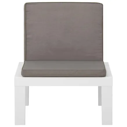 Chaise de salon de jardin avec coussin Plastique Blanc 2