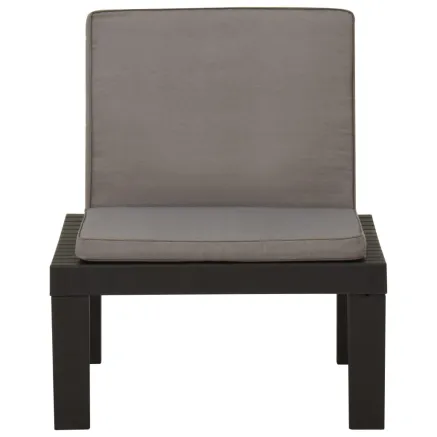 Chaise de salon de jardin avec coussin Plastique Gris 2
