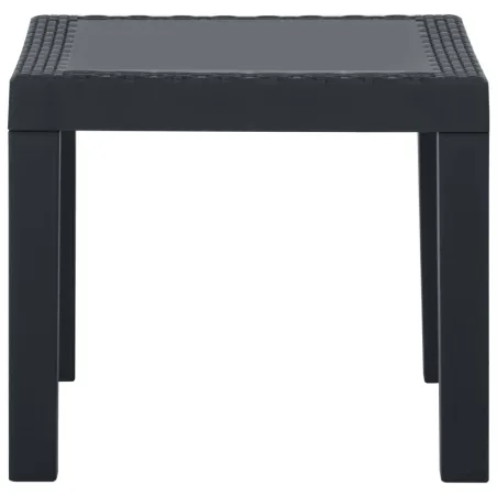 Salon de jardin 3 pcs avec coussins Plastique Gris