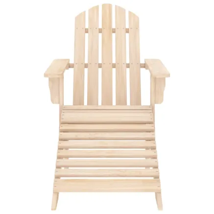 Chaise de jardin Adirondack avec pouf bois de sapin solide 2