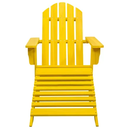 Chaise de jardin Adirondack avec pouf bois de sapin jaune 2