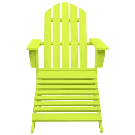 Chaise de jardin Adirondack avec pouf bois de sapin solide vert